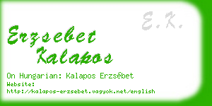 erzsebet kalapos business card